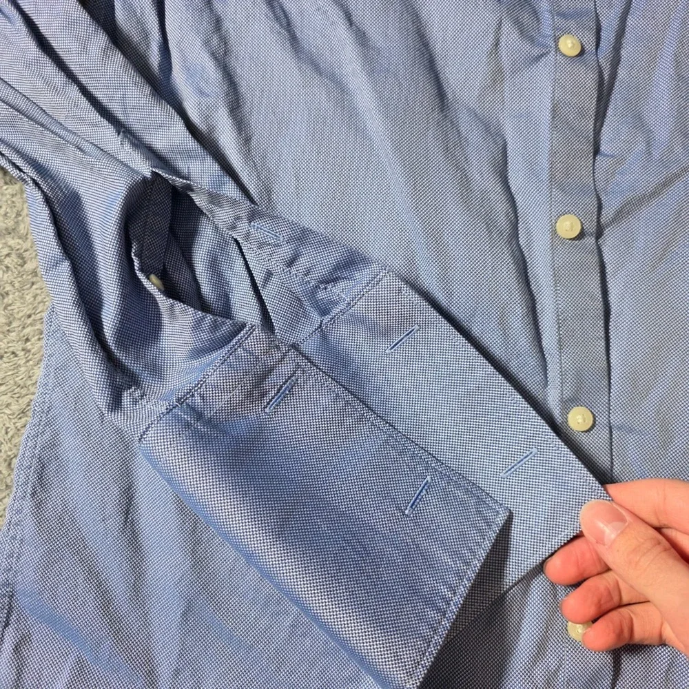 Banana Republic Mens 15-15.5 M Dress Shirt Blue Egyptian Cotton French Cuff